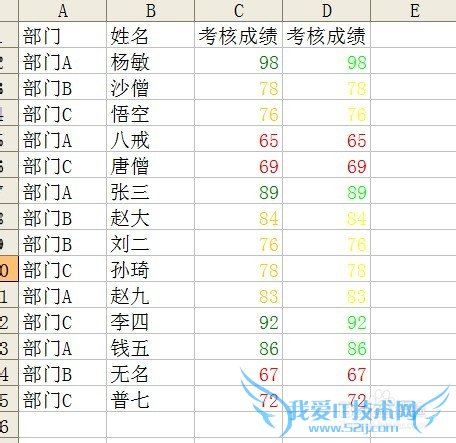Excel技巧之——不同成绩显示不同颜色