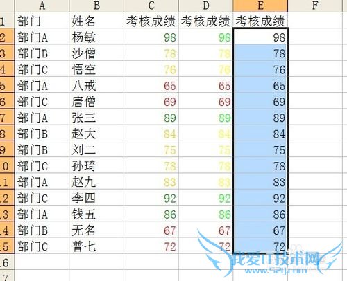 Excel技巧之——不同成绩显示不同颜色