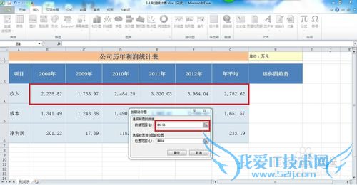 Excel2010创建迷你图