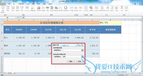 Excel2010创建迷你图
