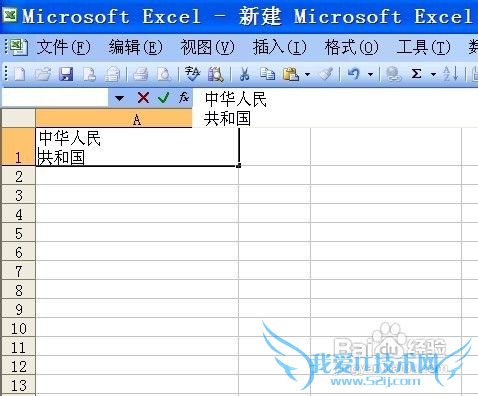 Excel 2003单元格文本如何换行