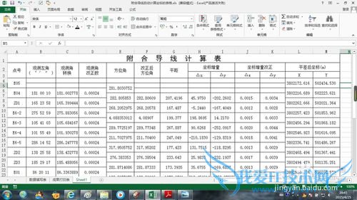 如何利用excel制作符合导线自动平差计算坐标表