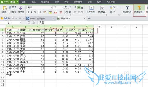 Excel表格中怎样筛选数据