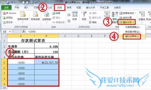 Excel怎样运用模拟运算表