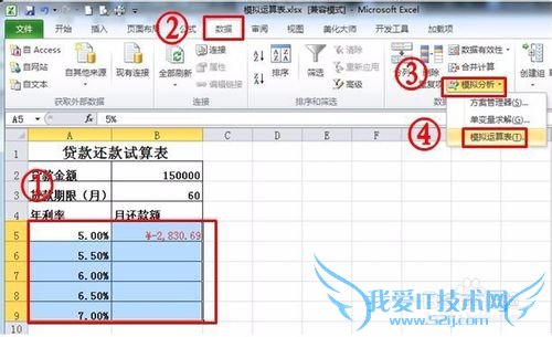 Excel怎样运用模拟运算表