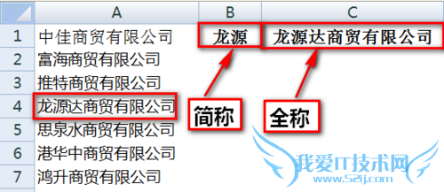 excel如何通过简称或关键字模糊匹配查找全称