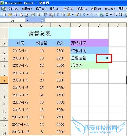 EXCEL技巧——计算不同日期段内的销售总收入