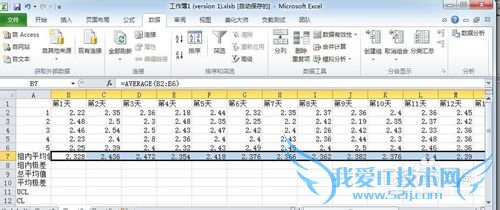 怎么用excel2010制作平均-极差控制图?