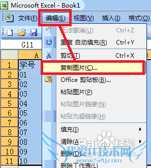 Microsoft Office 2003 Excel把表格转换成图片
