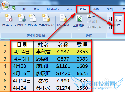 excel 2007,2010和2013如何按照颜色排序