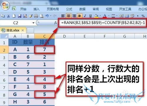 excel排名次函数公式,中国式排名
