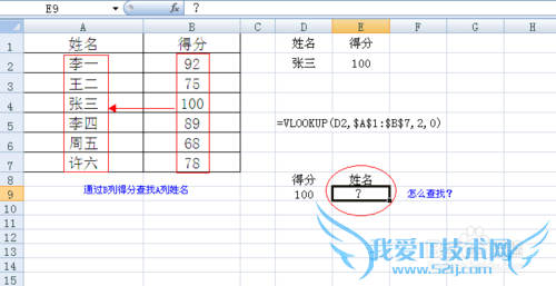Excel中如何利用vlookup函数进行反向查找引用?