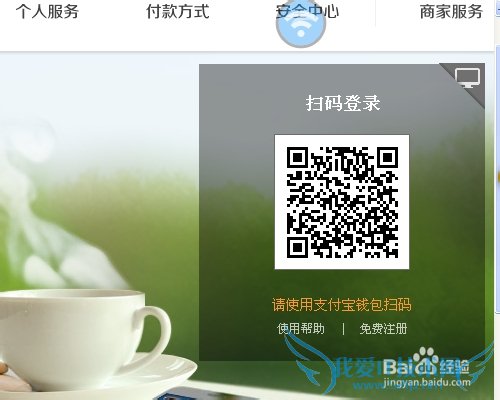 支付宝钱包注册用户电脑端扫码登录的方法