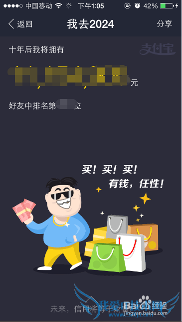 支付宝之十年后的收入