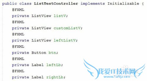 javaFx编写界面示例代码之ListView