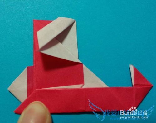 创意折纸如何折滑雪橇的圣诞老人(圣诞节礼物)