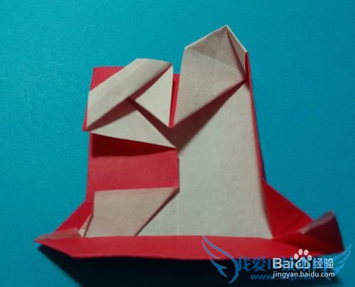 创意折纸如何折滑雪橇的圣诞老人(圣诞节礼物)