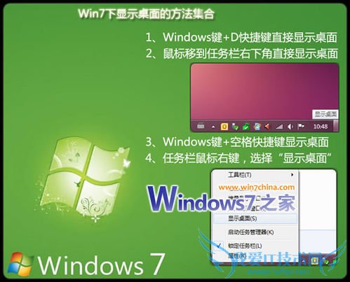 Windows7下4种方式快速显示桌面,你用哪个?
