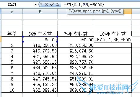 怎样在EXCEL表中用数据表分析不同利率收益表