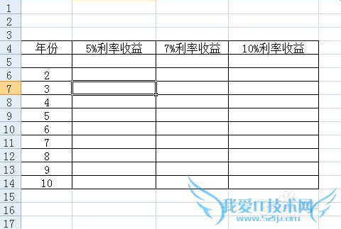 怎样在EXCEL表中用数据表分析不同利率收益表