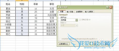 EXCEL中下拉菜单的设置