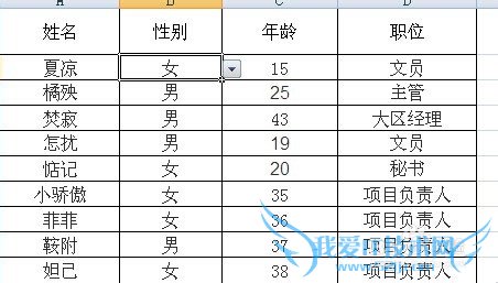 EXCEL中下拉菜单的设置