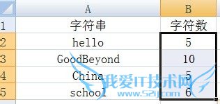 Excel中如何计算字符串字符个数
