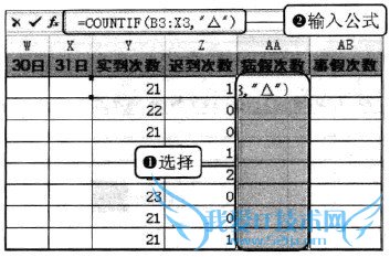 Excel2010中如何使用函数统计考勤结果