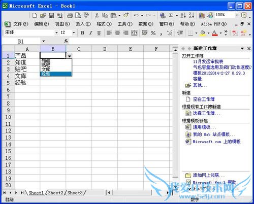 Excel之如何设置下拉菜单