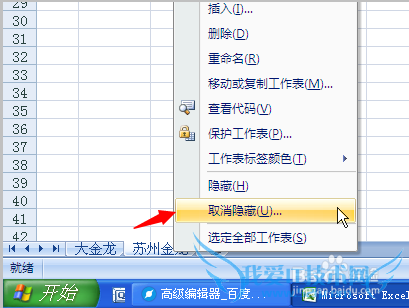 EXCEL电子表单的隐藏和恢复方法?