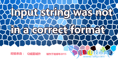 Input string was not in a correct format