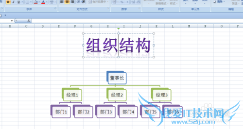 如何为组织结构图添加艺术字标题