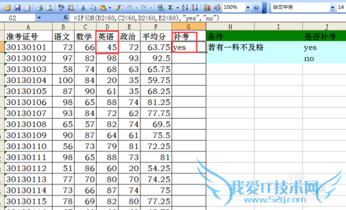 Excel中的组合函数IF(or())函数如何运用?