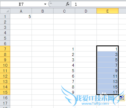 使用 Excel 2010 默认填充序列 填充数据