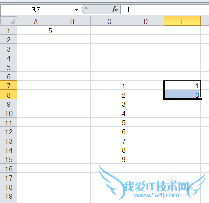使用 Excel 2010 默认填充序列 填充数据