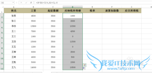 利用Excel表格计算工资所得税?