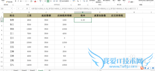 利用Excel表格计算工资所得税?
