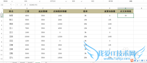 利用Excel表格计算工资所得税?