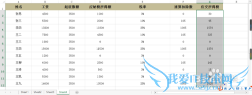 利用Excel表格计算工资所得税?