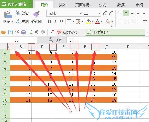 隐藏部分WPS表格内容。