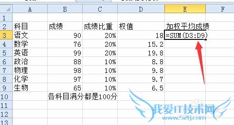 Excel2010怎么做加权平均值?