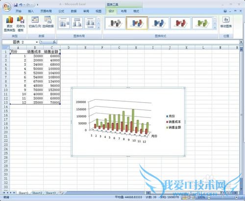 如何用Excel设计三维圆柱图