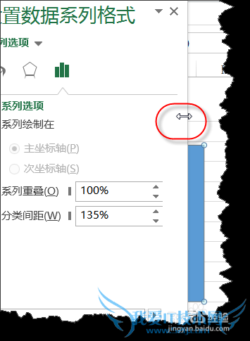 excel中如何改变柱形图中柱子之间的距离?