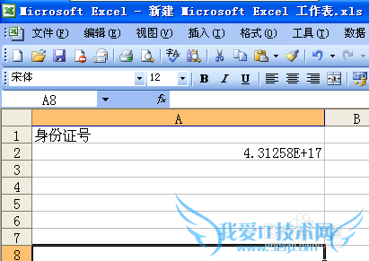 如何在EXCEL表格中输入身份证号码
