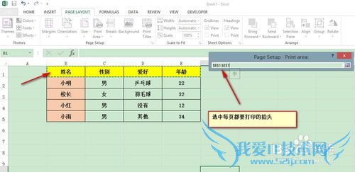 excel2013Ӣİӡʱÿҳʾ̧ͷ