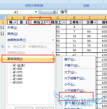 Excel表格中如何筛选某一范围行