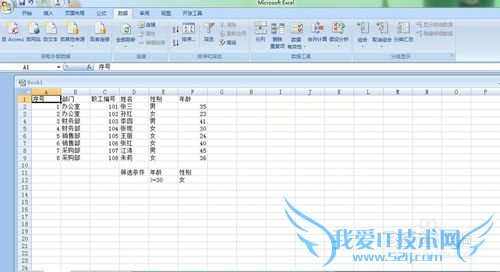 EXCEL表格高级筛选功能的用法