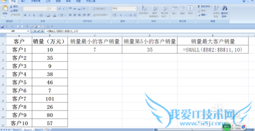 SMALL函数的使用方法