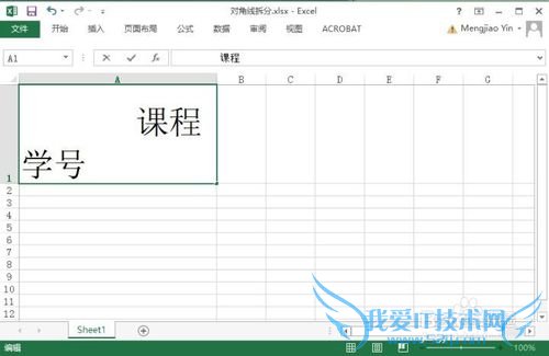 怎样把EXCEL单元格按对角线分成两部分