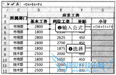 Excel2010通过自定义公式计算工资其他明细项